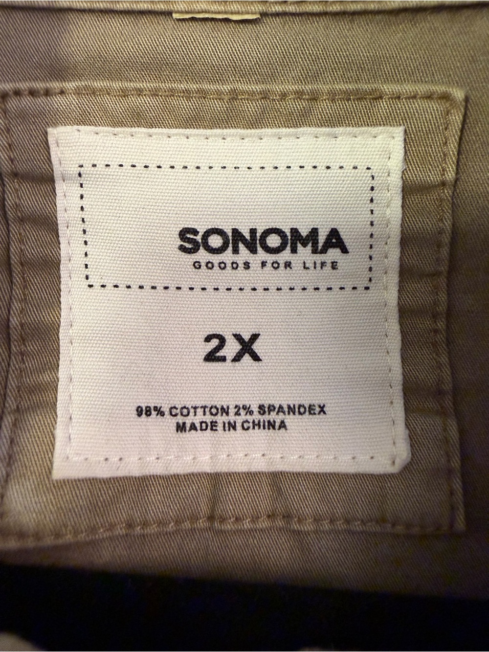 Sonoma Women’s 2X Tan Utility Shirt Jacket Cotton Stretch Shacket Plus Size - Picture 5 of 5